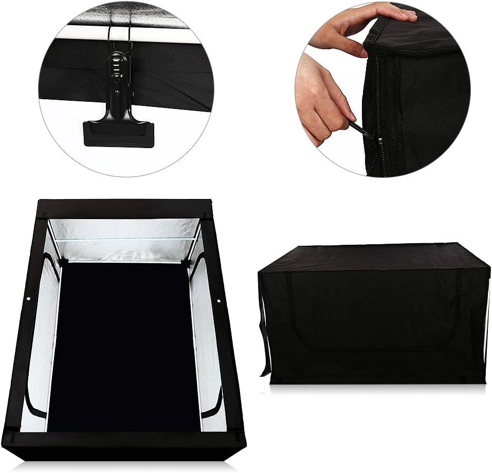 LED Studio Lightbox with 3 Colors Backdrops and Carrying Bag I9370