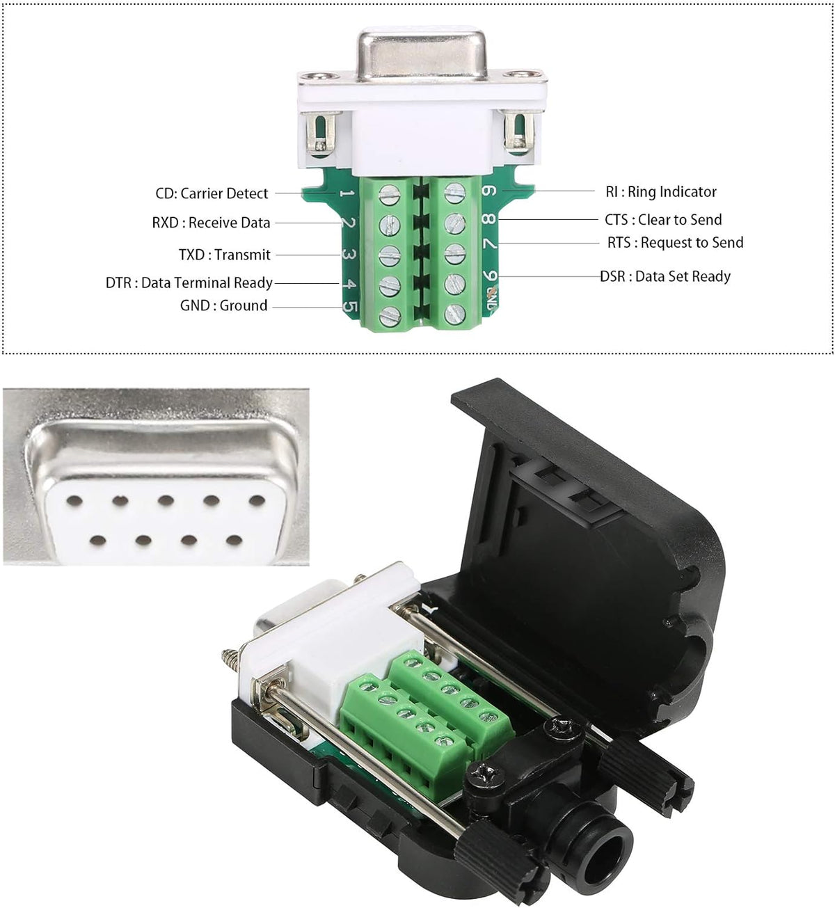 DB9 Solderless Connector 5 Male 5 Female D27523