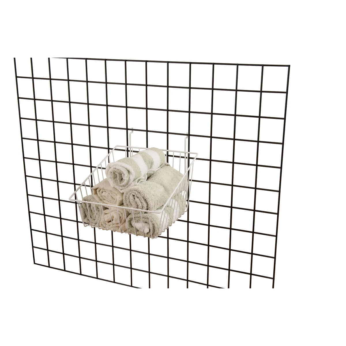 White Grid Front Basket Q69309