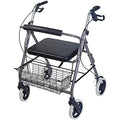 Burgundy Rollator Walker with Extra Wide Seat and Backrest M15402