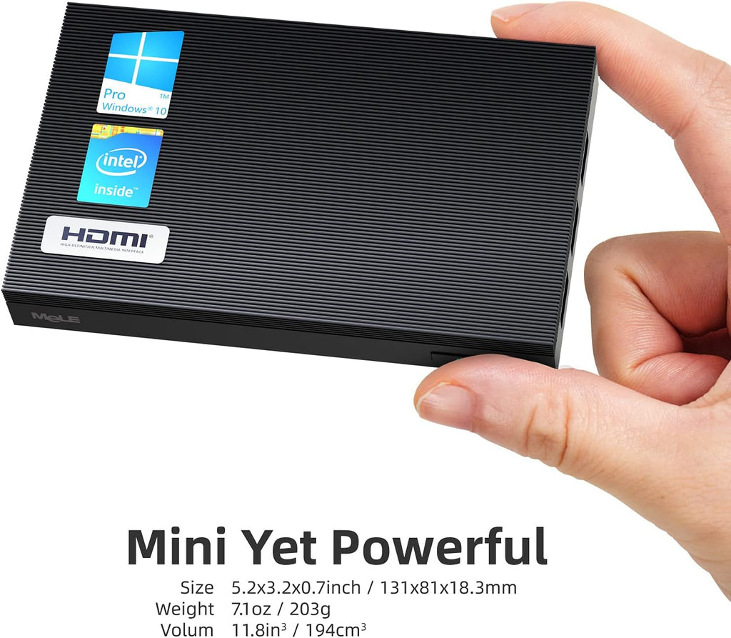 Fanless Mini PC Window11 Pro Celeron J4125 8GB/128GB Small Desktop Computer D100320