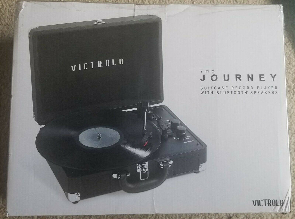 Portable Suitcase Record Player 3-Speed Turntable with Built-In Bluetooth Speakers G53783
