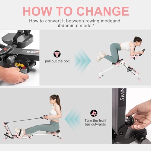 Foldable Rowing Machine with LED Monitor U49342