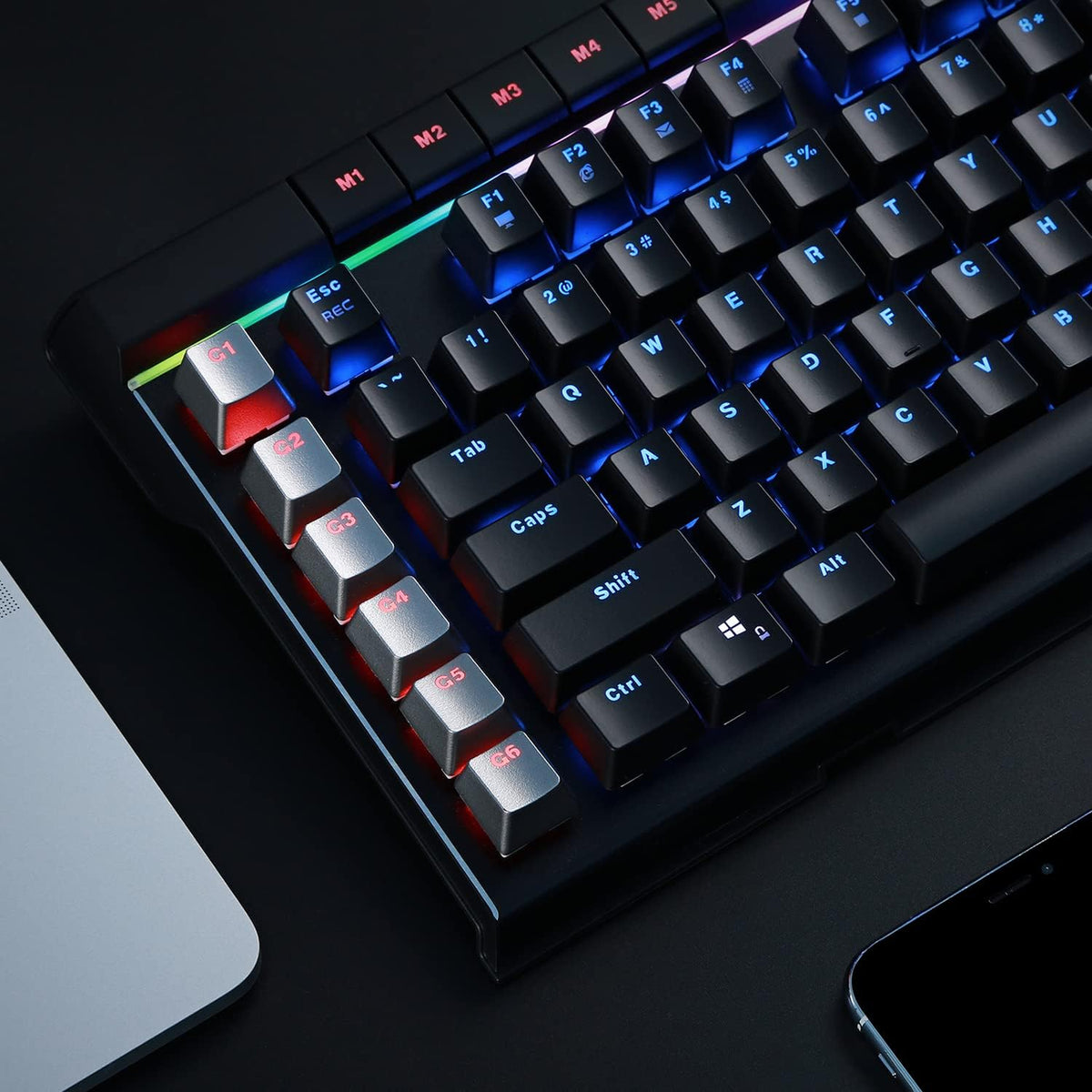 Mechanical Gaming Keyboard Blue Switches RGB Backlight with 2 USB Ports Pack of 2 Y673423