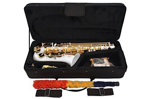 White-Gold Keys Alto Saxophone with Case O167681