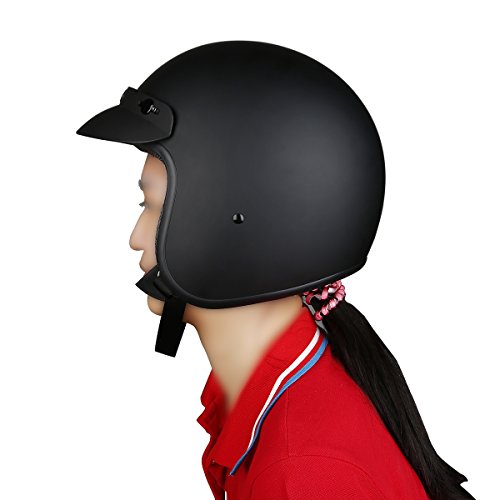 Matte Black Open Face Motorcycle Helmet Y112
