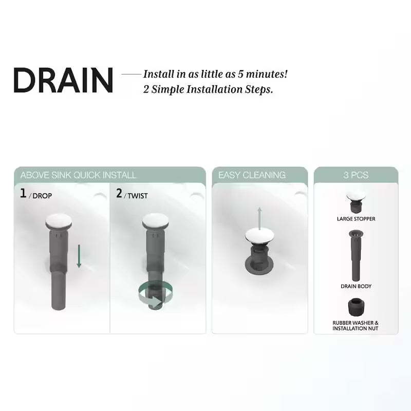 Single-Handle Single-Hole Matte Black Bathroom Faucet X157165