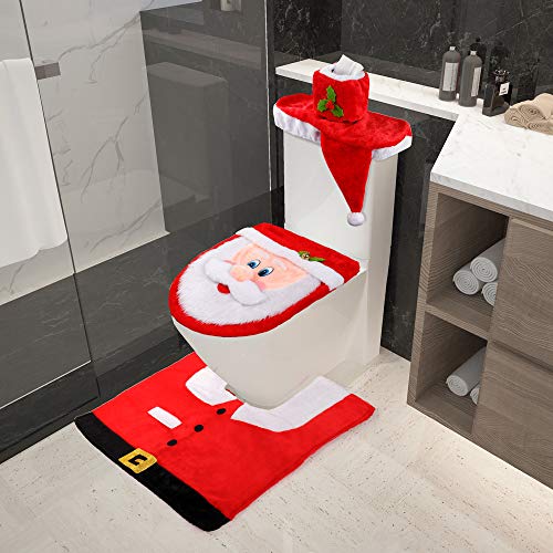 Santa Toilet Seat Cover and Rug Set of 5 B8100