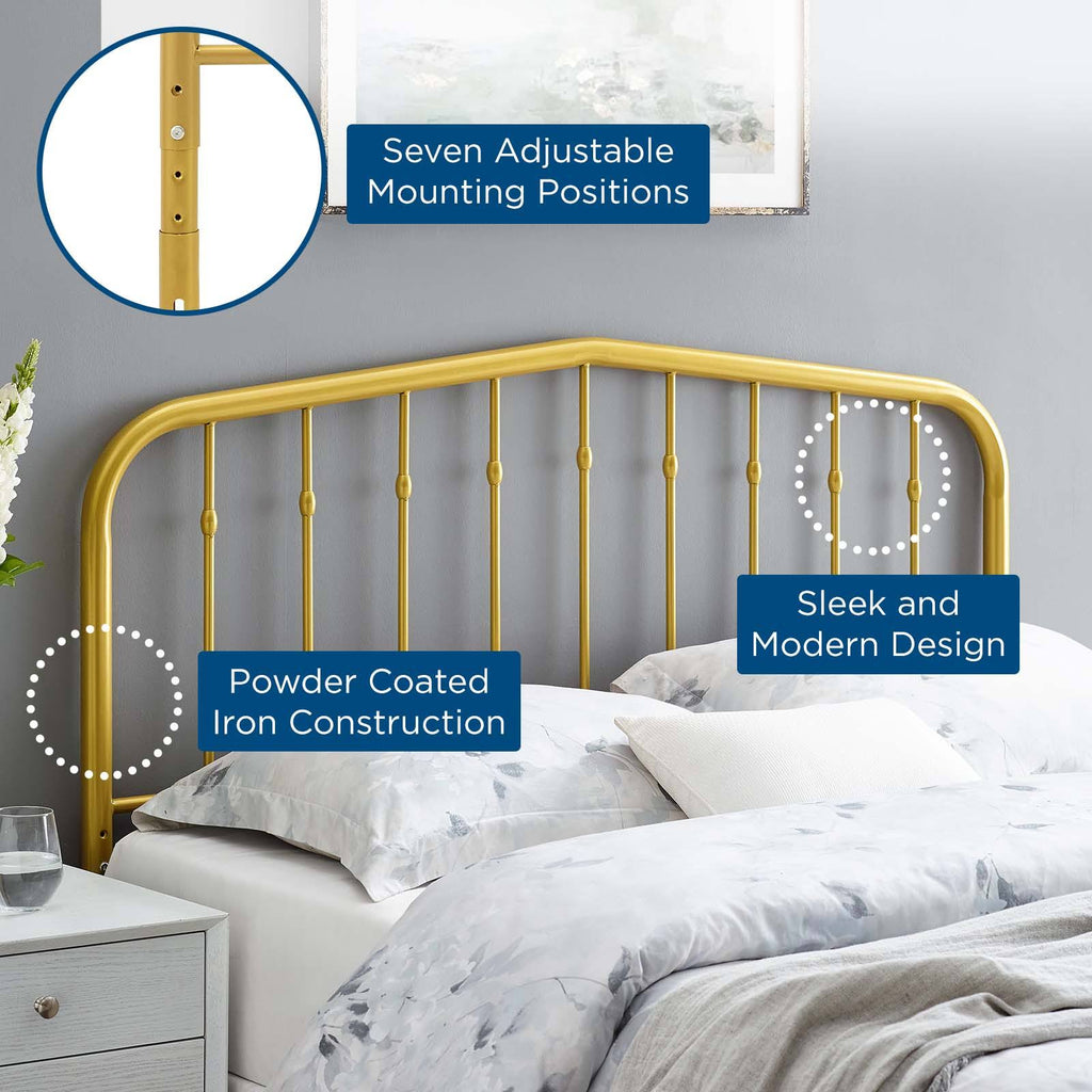 Black Queen Metal Headboard A3325