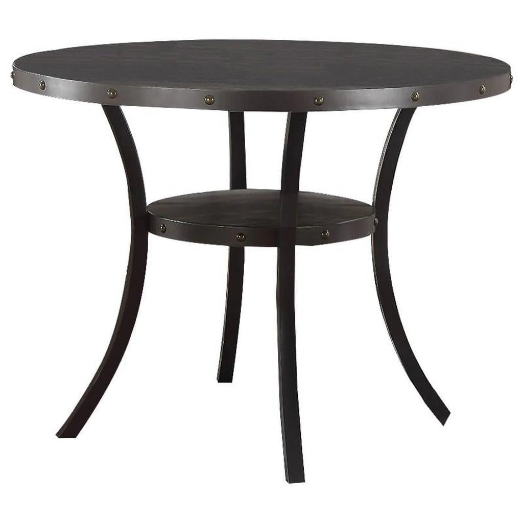 Solid Wood Round Counter Height Table in Antique Black G866034