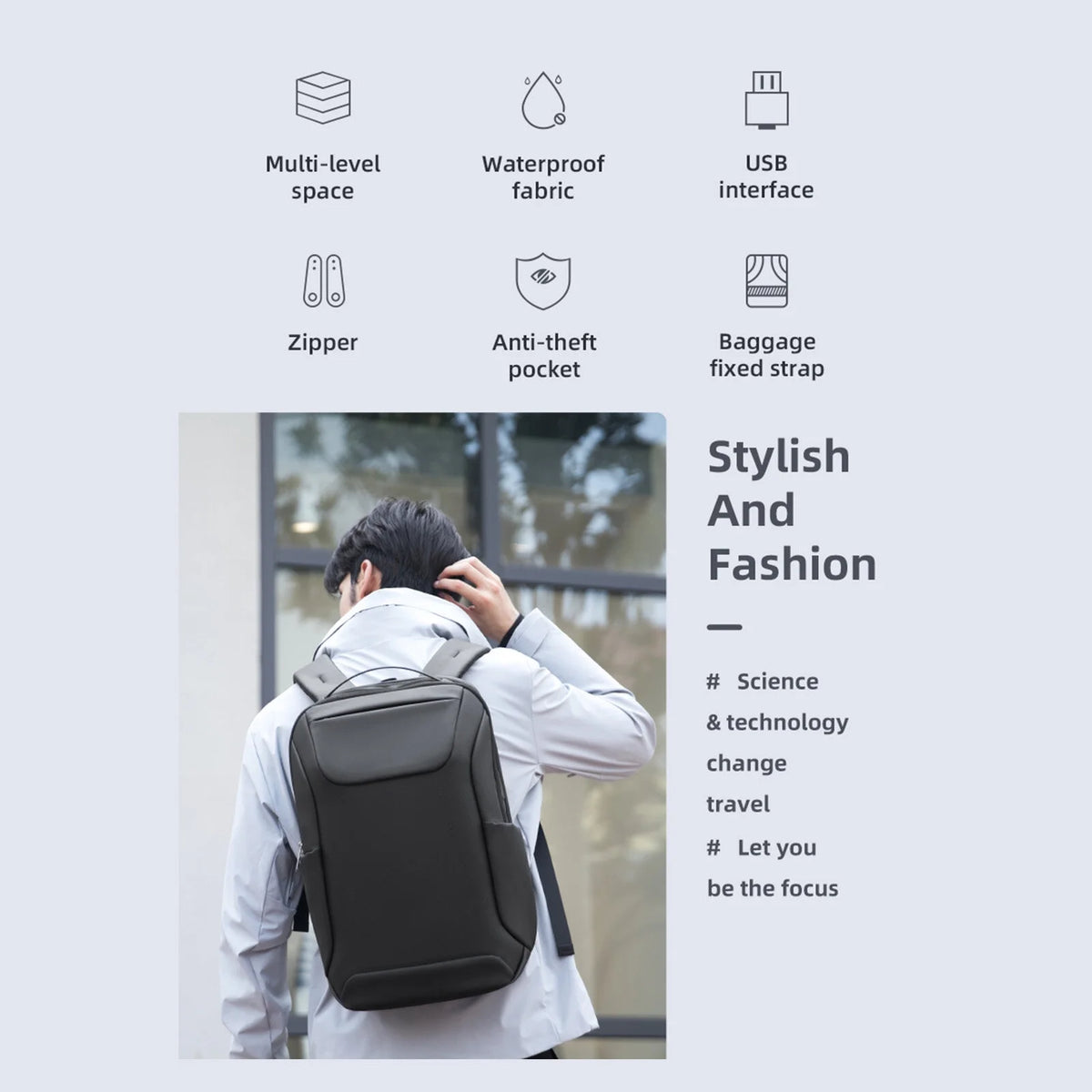 Waterproof Two Shoulder Laptop Bag G83938