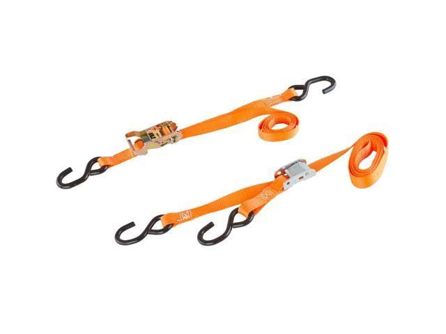 Orange Ratchet and Cam Buckle Tie-Down Straps J868