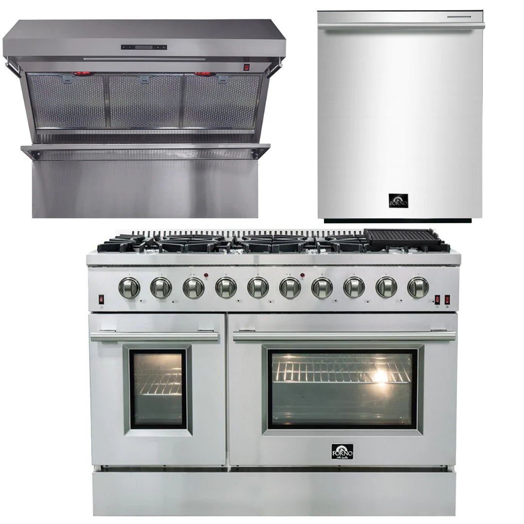 48 Inch Gas Range, Wall Mount Range Hood, Dishwasher I3818