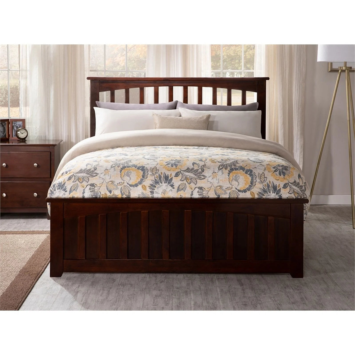 Solid Wood Full Spindle Bed with Headboard F345782