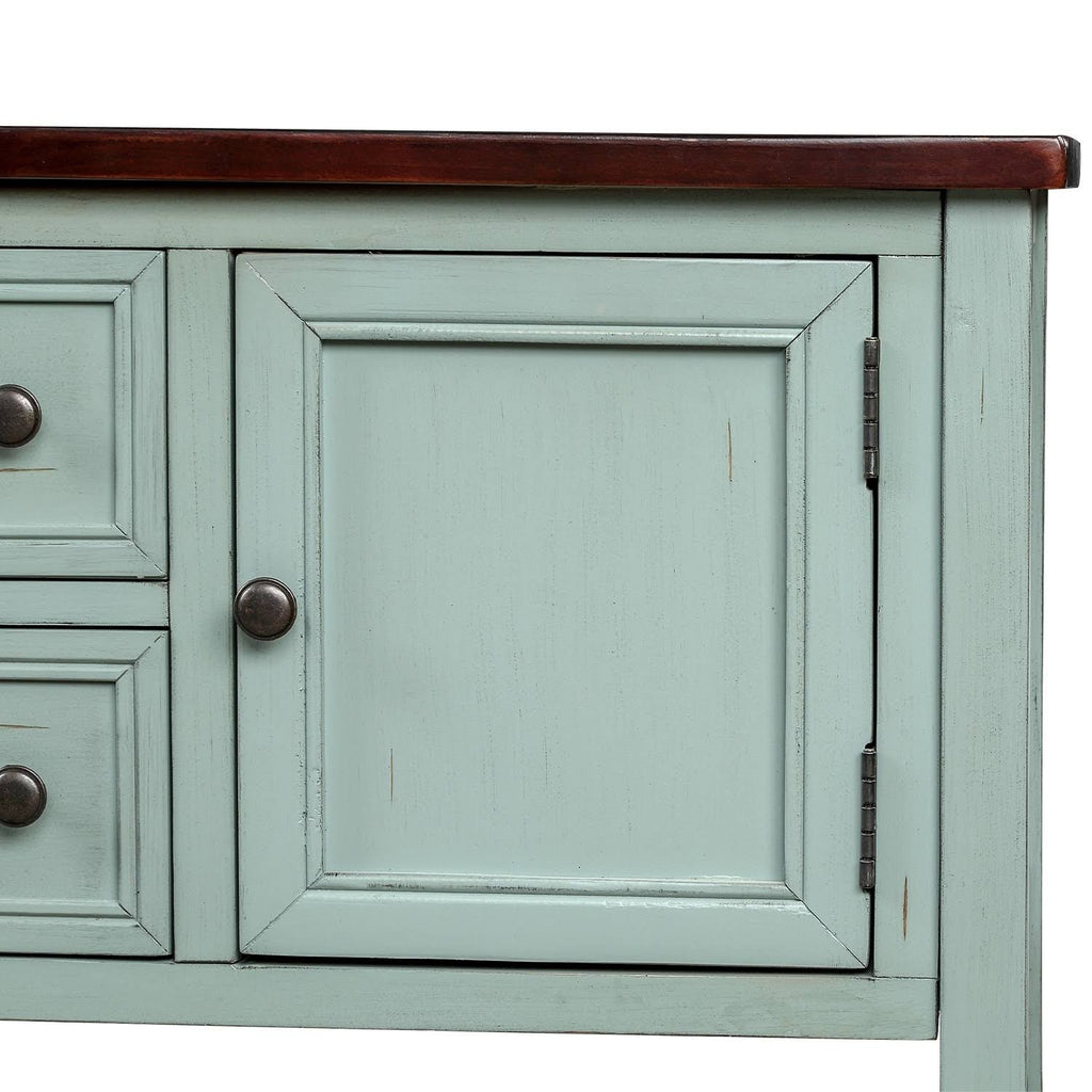 Dark Blue Sideboard Console Table with Bottom Shelf J2968