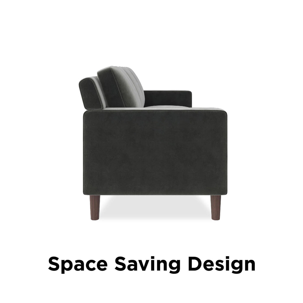 Gray Velvet 3 Seater Sofa V4169