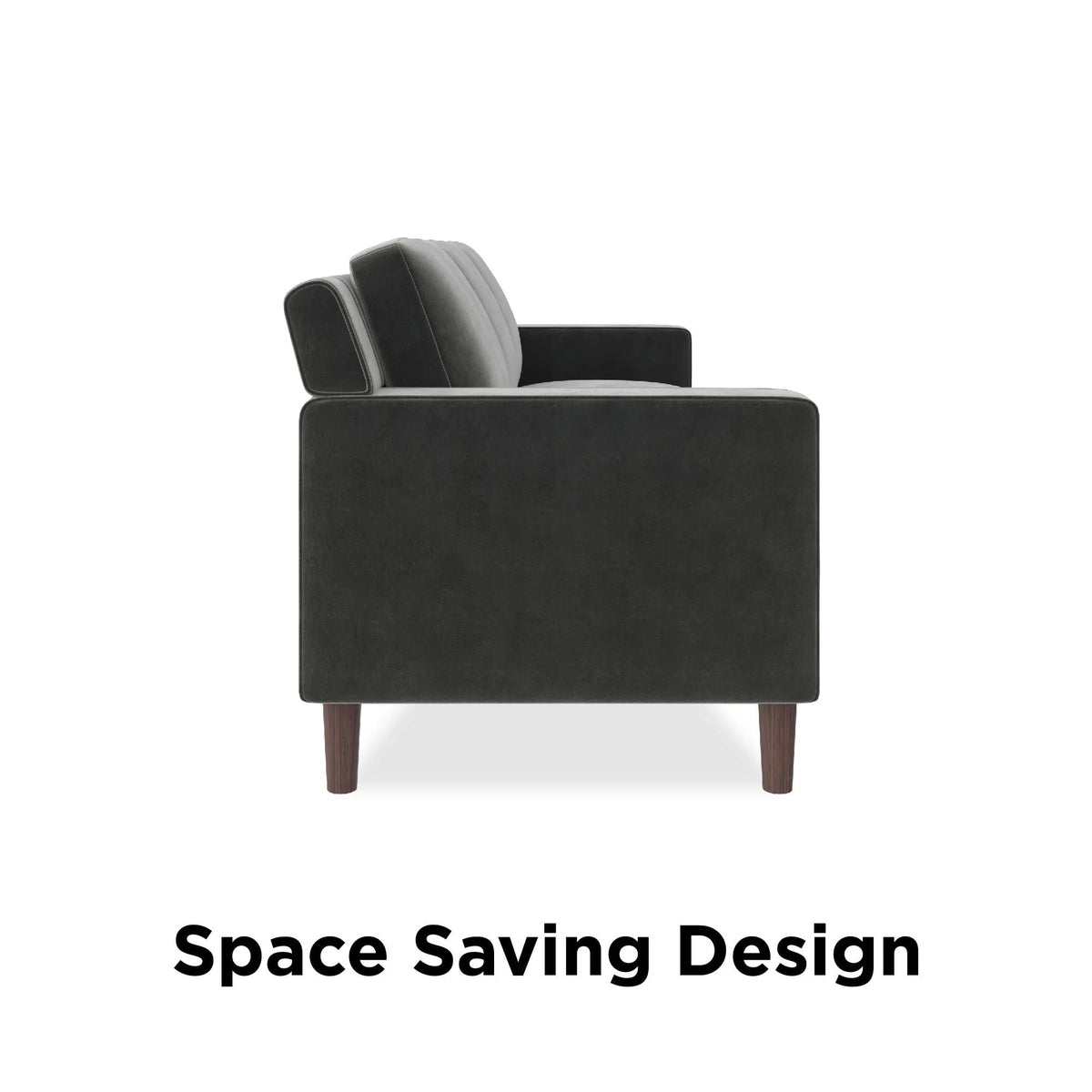Gray Velvet 3 Seater Sofa V4169