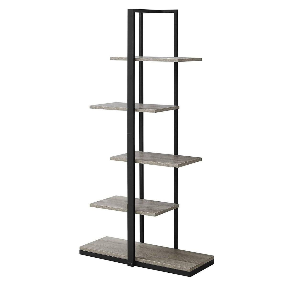 White Silver MDF Metal Bookshelf E595