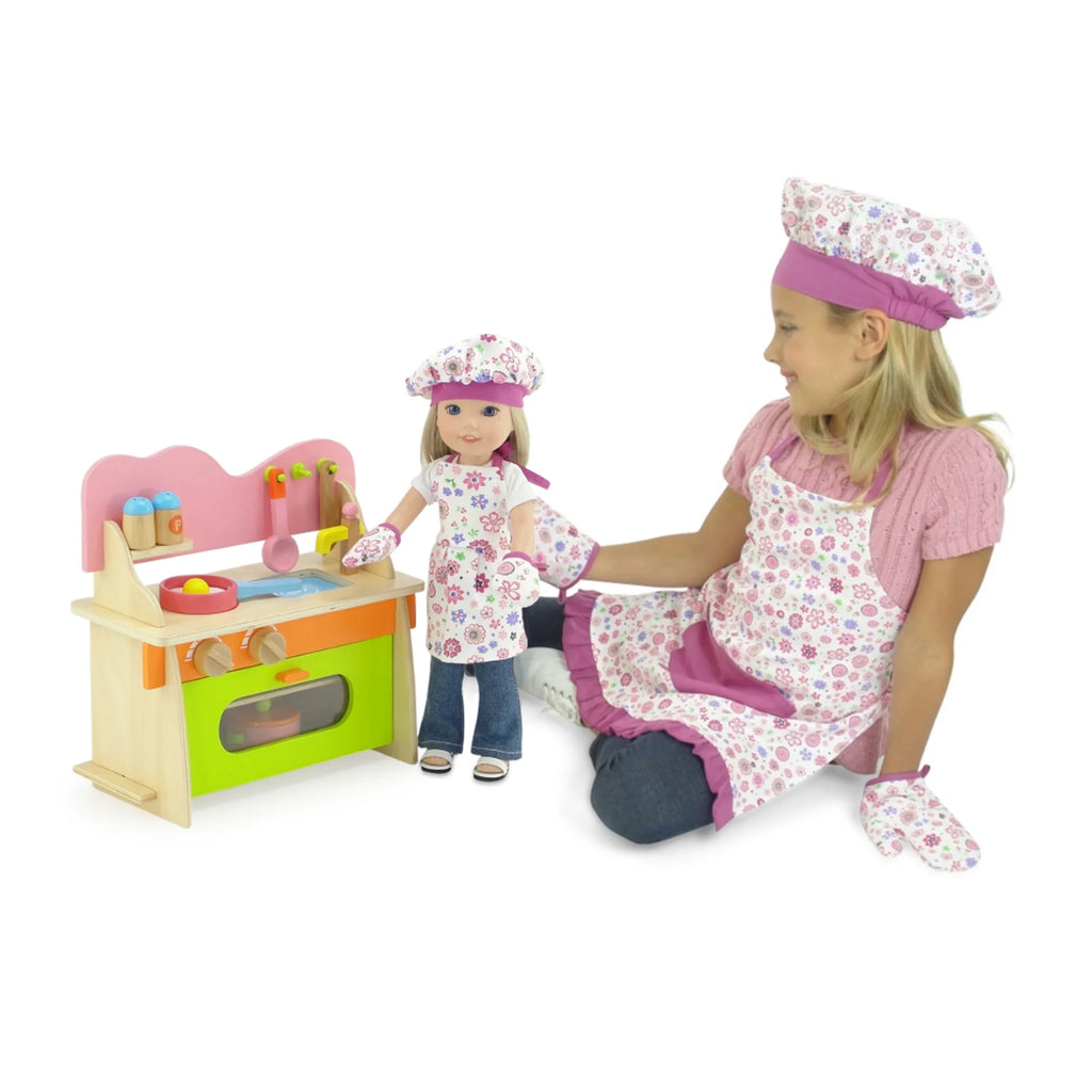 14.5 inch Doll Kitchen Set with Baking Oven, Stove, Sink and Cookware Accessories C683