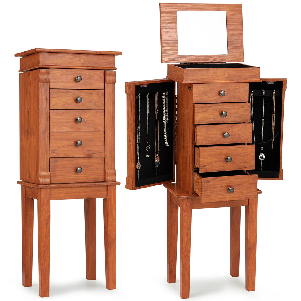 Jewelry Cabinet Armoire & Storage Organizer 5 Drawers S730