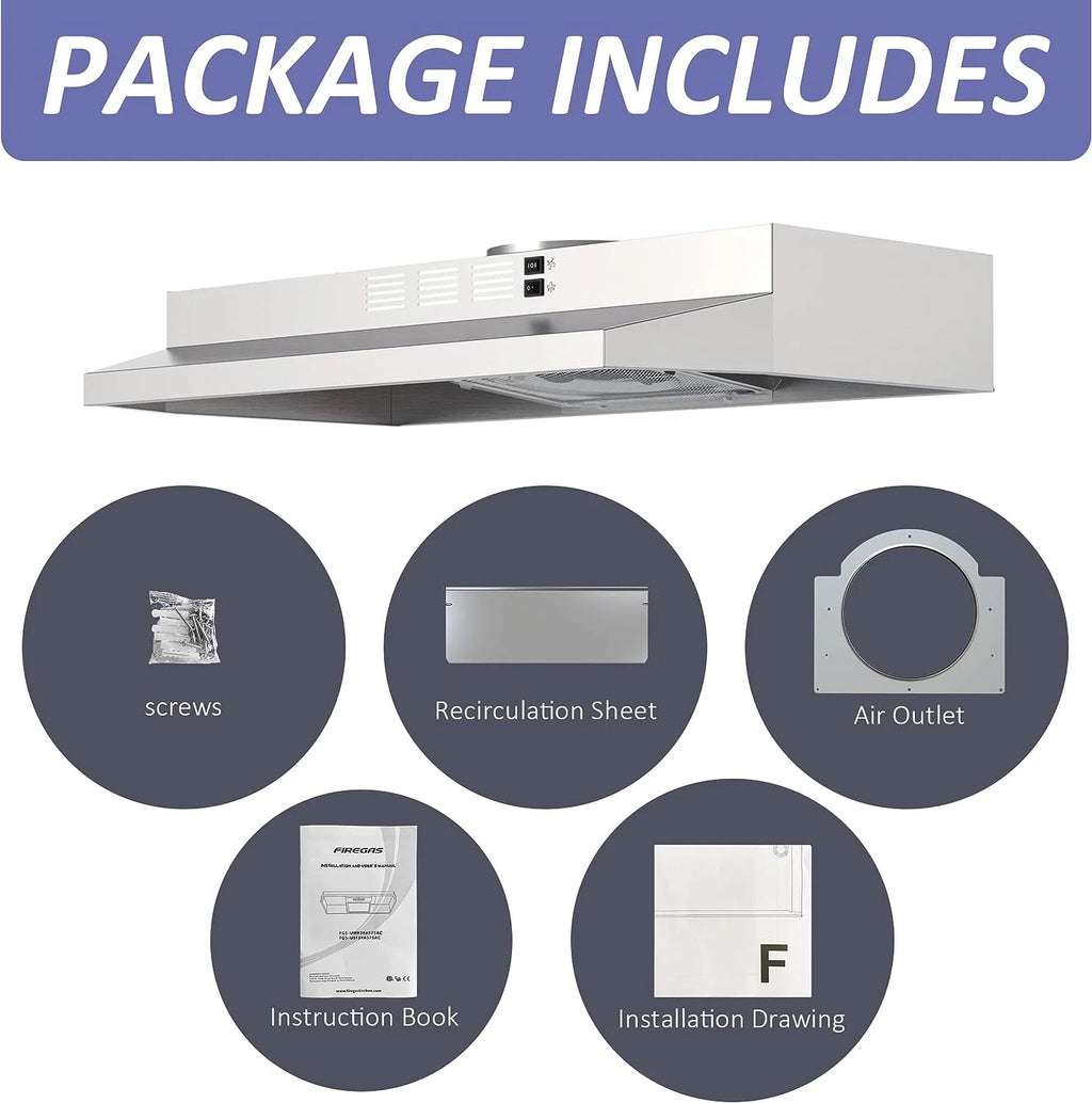 30 inch Under Cabinet Stainless Steel Range Hood M6607
