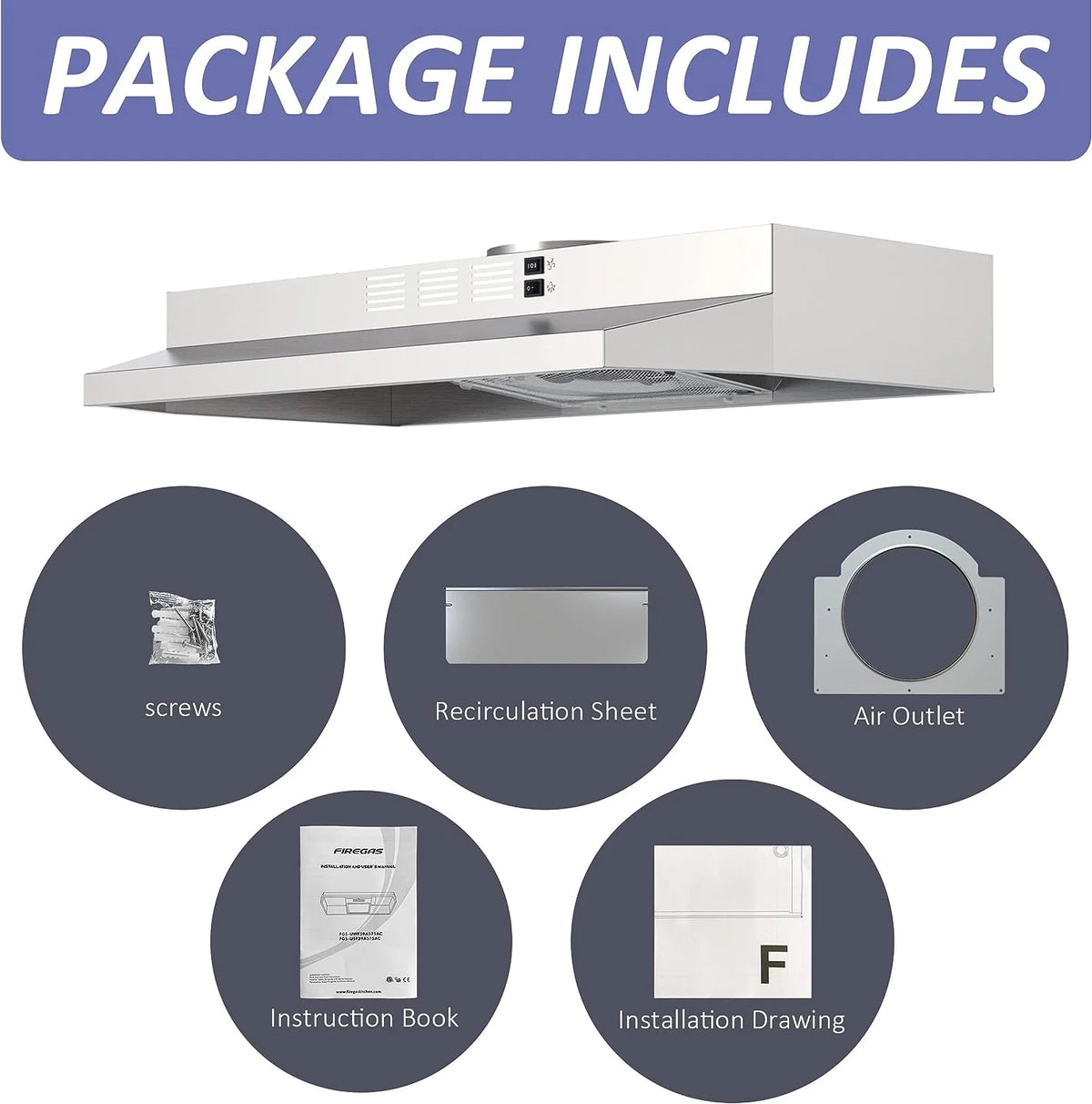 30 inch Under Cabinet Stainless Steel Range Hood M6607