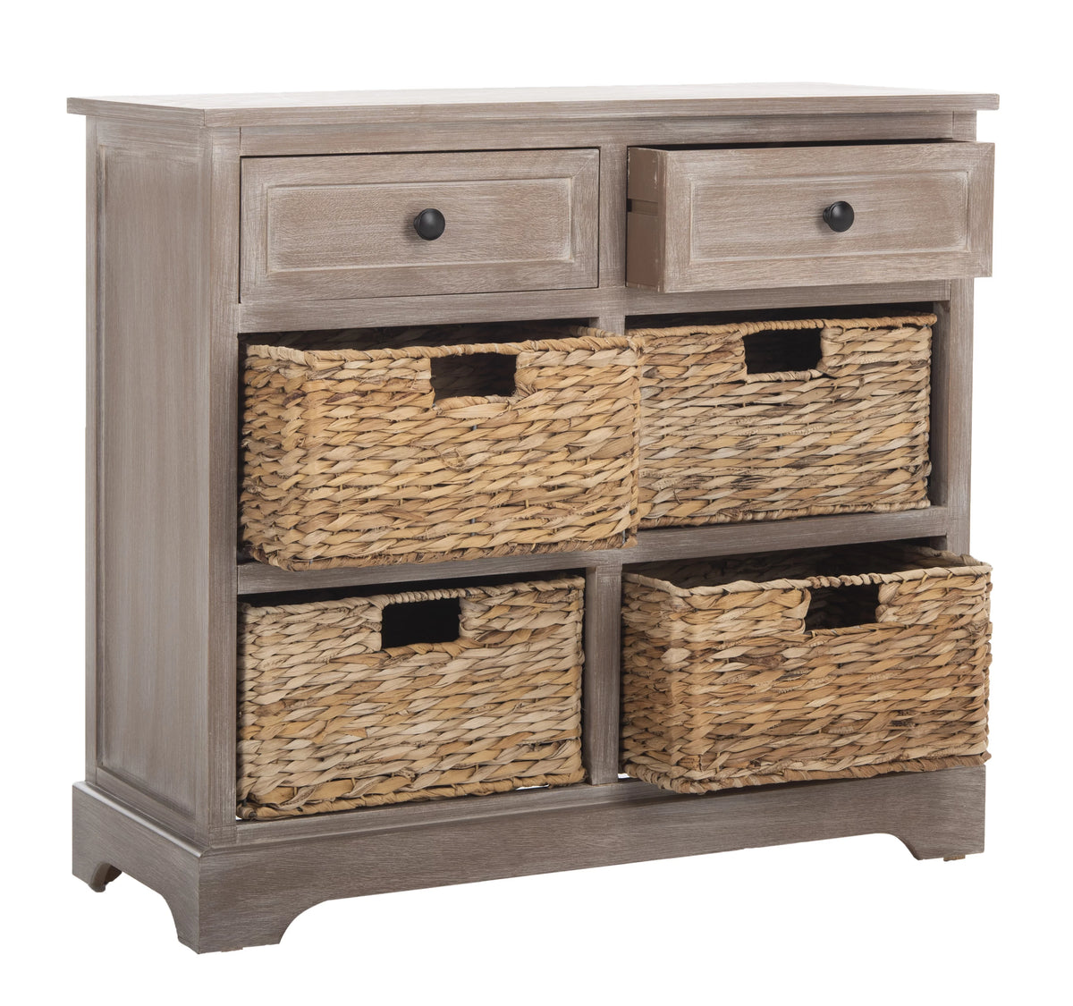 2-Drawer Storage Unit with 4 Wicker Baskets Z1388