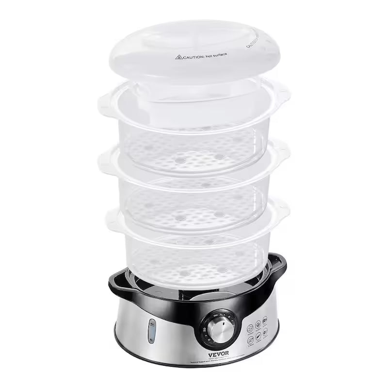 9.5 Qt Electric Food Steamer with 3-Tier Trays I5751