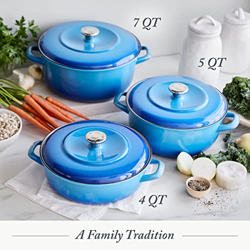 Round 5.3QT Enameled Iron Dutch Oven Pot with Lid J307451