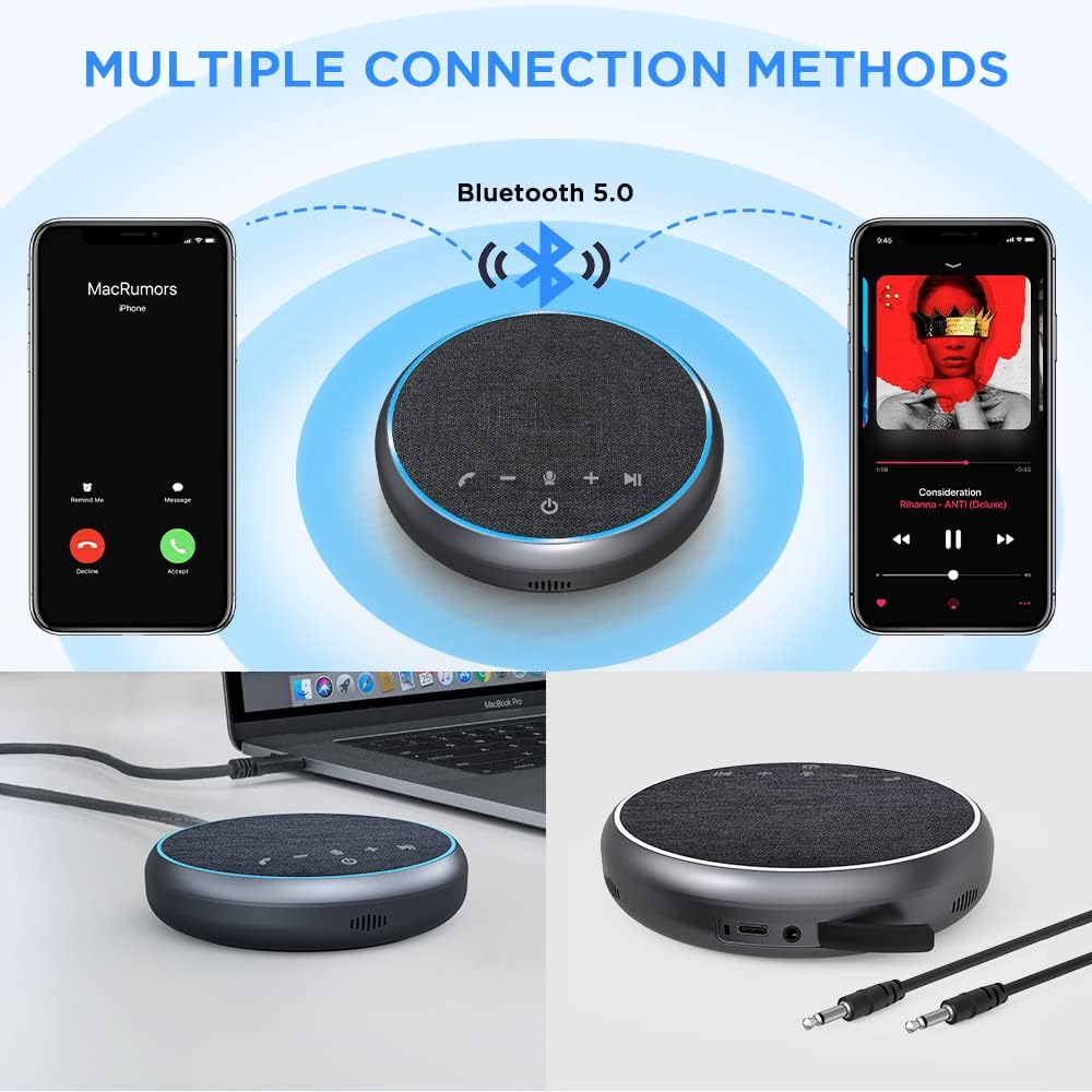 Bluetooth Conference Speakerphone with Multi Microphone Noise Cancellation G37385