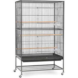 Black Wrought Iron Flight Cage with Stand K591