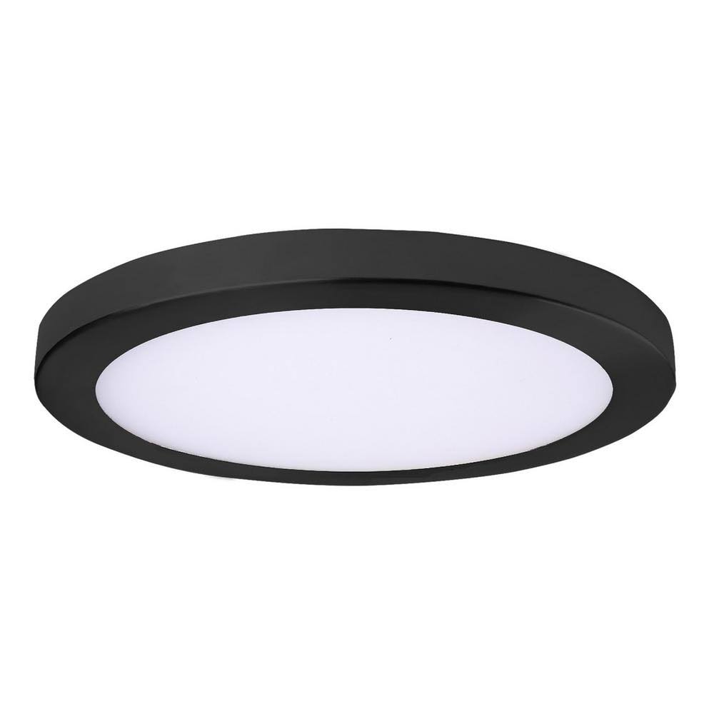 Round Black LED Outdoor Ceiling Light with Remote O125