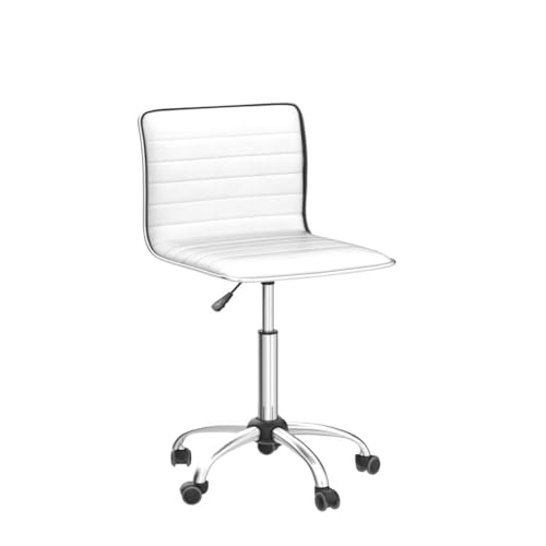 Low Back Armless PU Leather Desk Chair with Wheels H714533