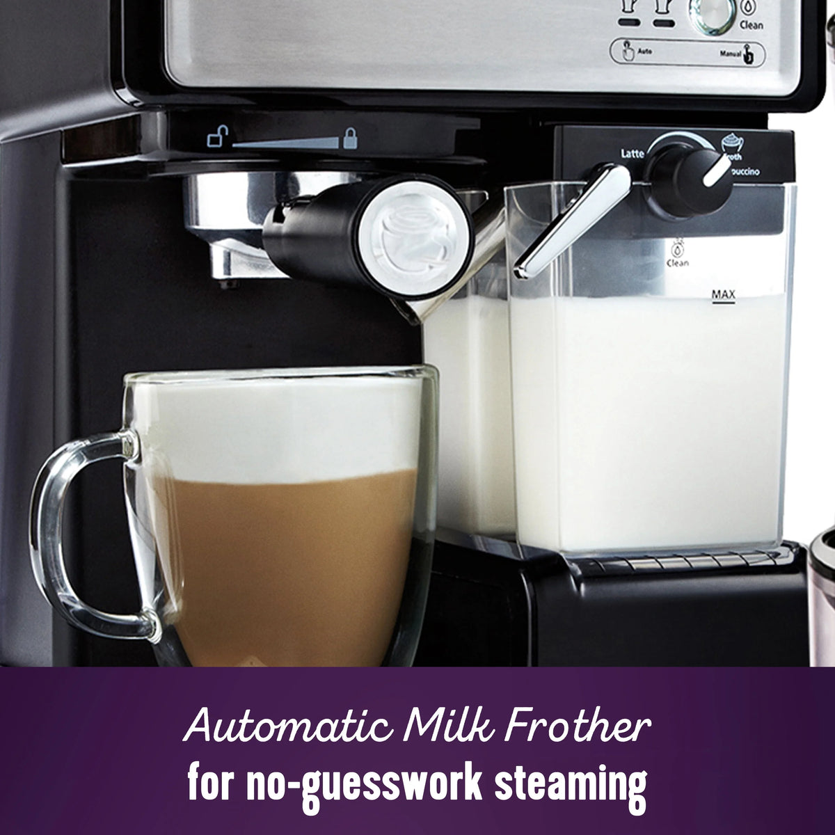Black & Silver Espresso Maker J83123