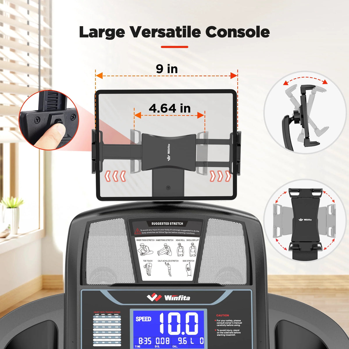 4.5HP Folding Treadmill with 15% Auto Incline F698