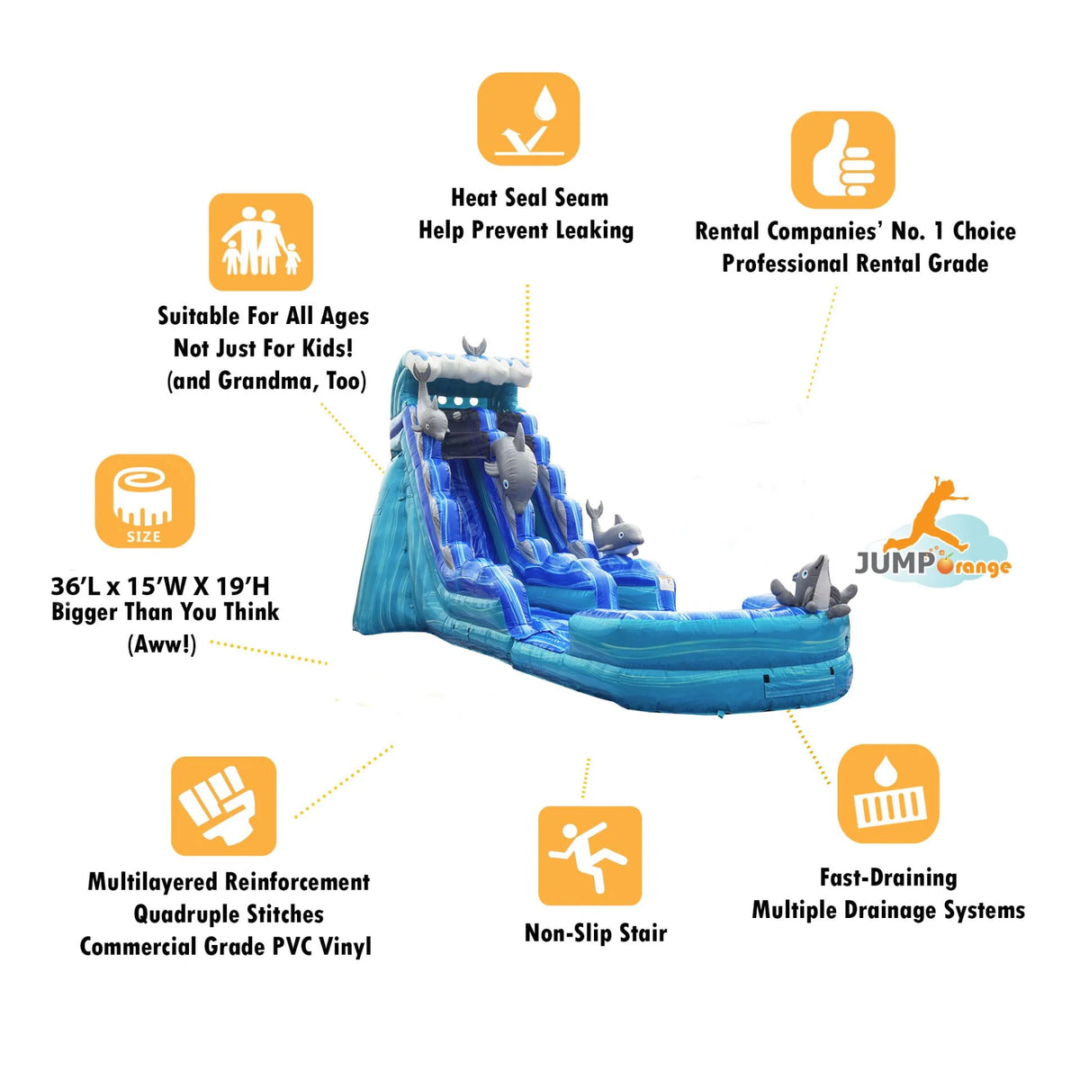 Commercial Grade Inflatable Water Slide with Detachable Pool P65550