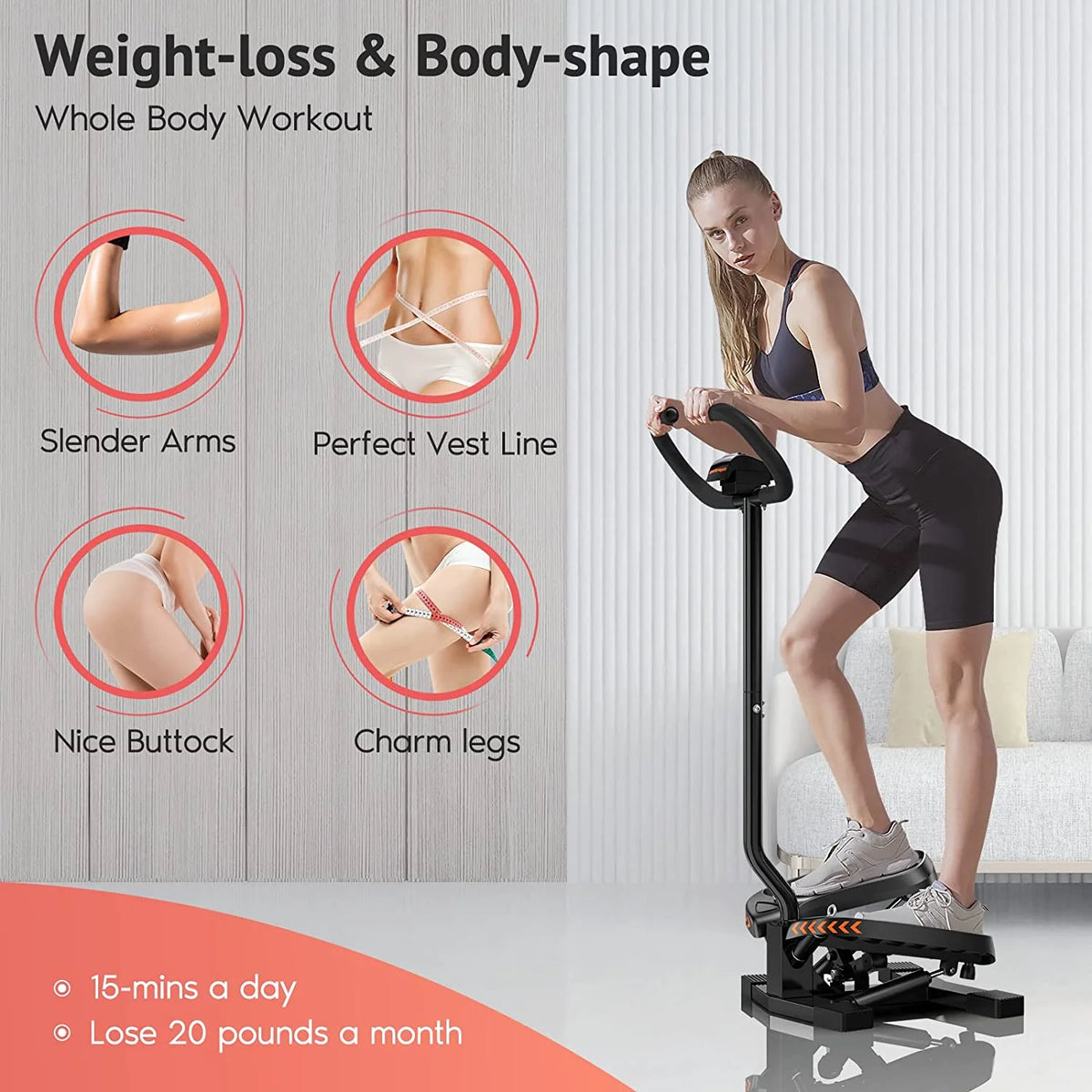 Portable Stair Stepper with Resistance Band E2538