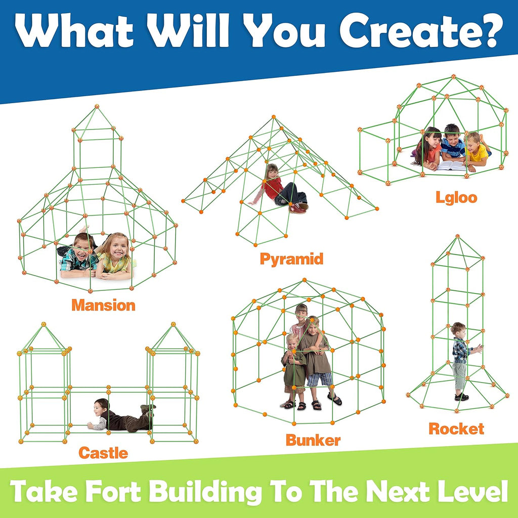 130 Pieces Fort Building Kit STEM Toy N2558