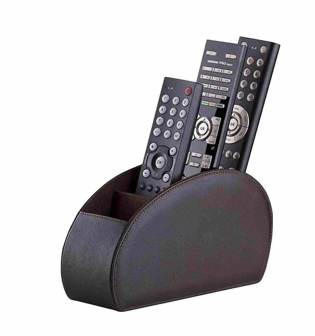 Brown TV Remote Caddy Organizer with 5 Compartments N5382