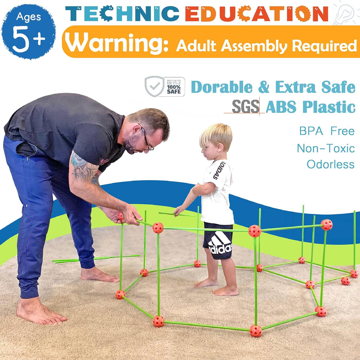 130 Pieces Fort Building Kit STEM Toy N2558