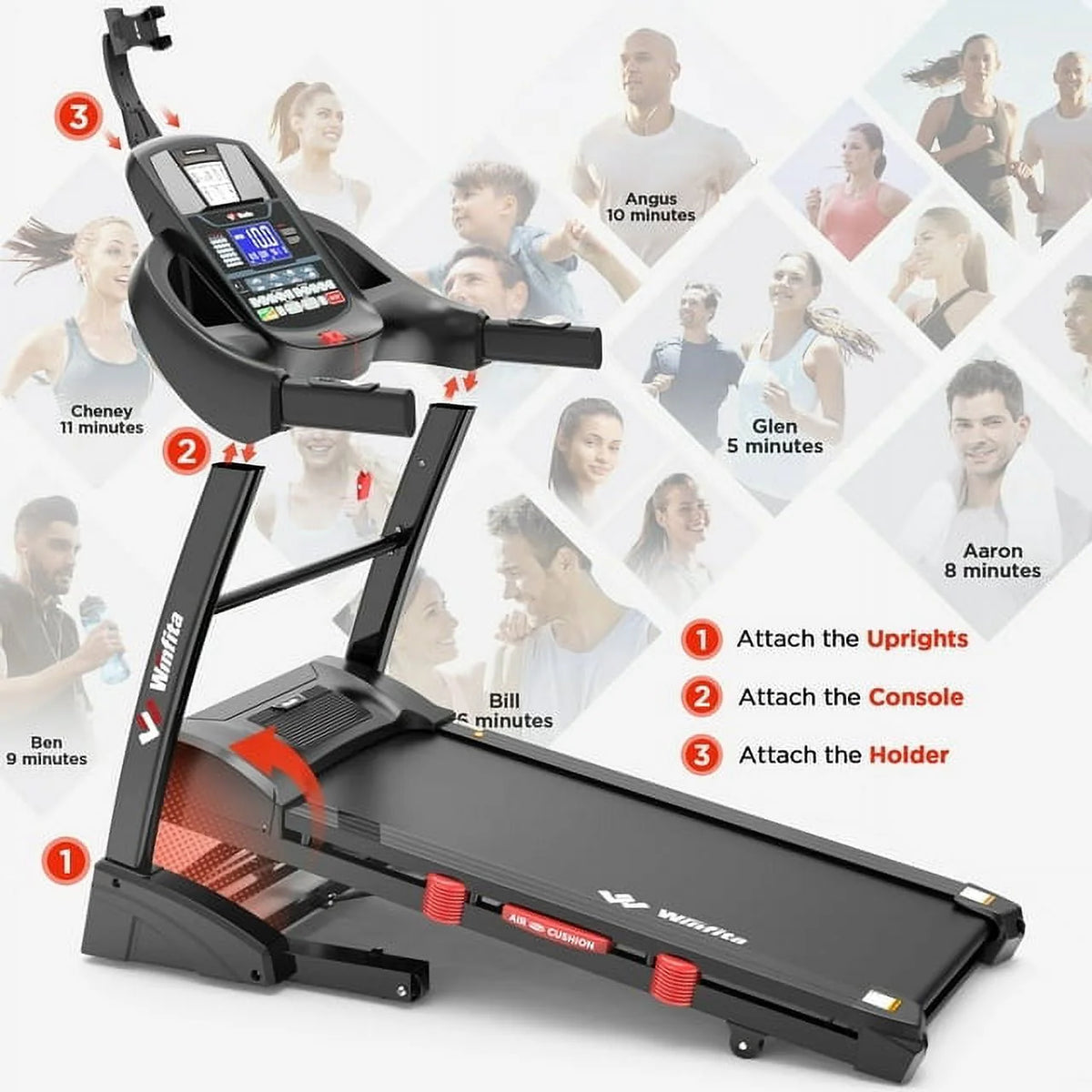 4.5HP Folding Treadmill with 15% Auto Incline F698