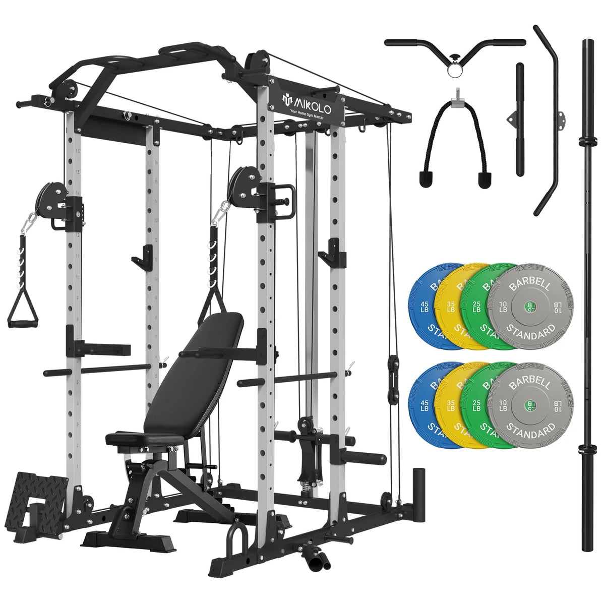 1500 lbs Power Rack Cage with Cable Crossover Machine B3061