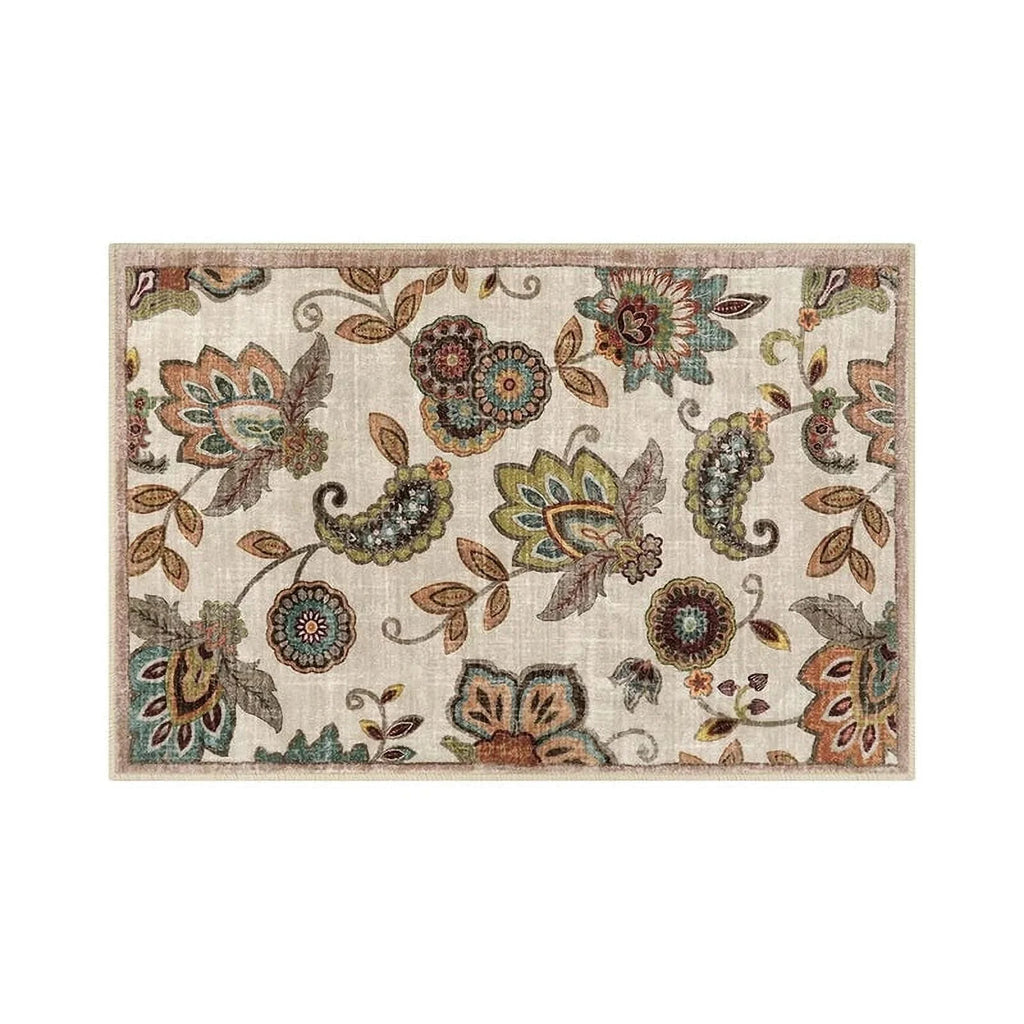 Vintage Flower Area Rug Machine Washable I657757