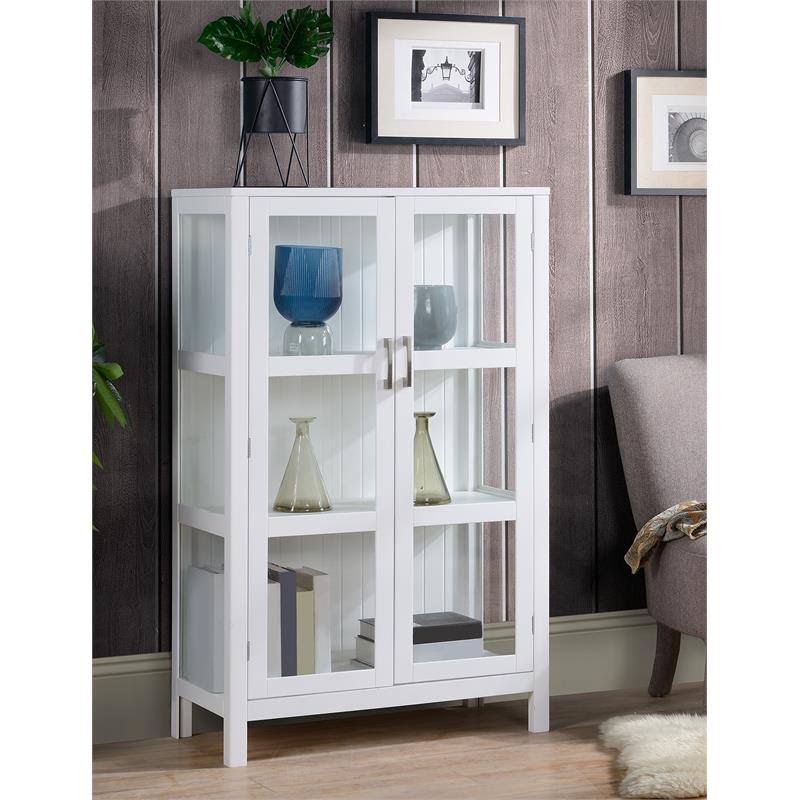 White Contemporary Wood Display Cabinet V340751