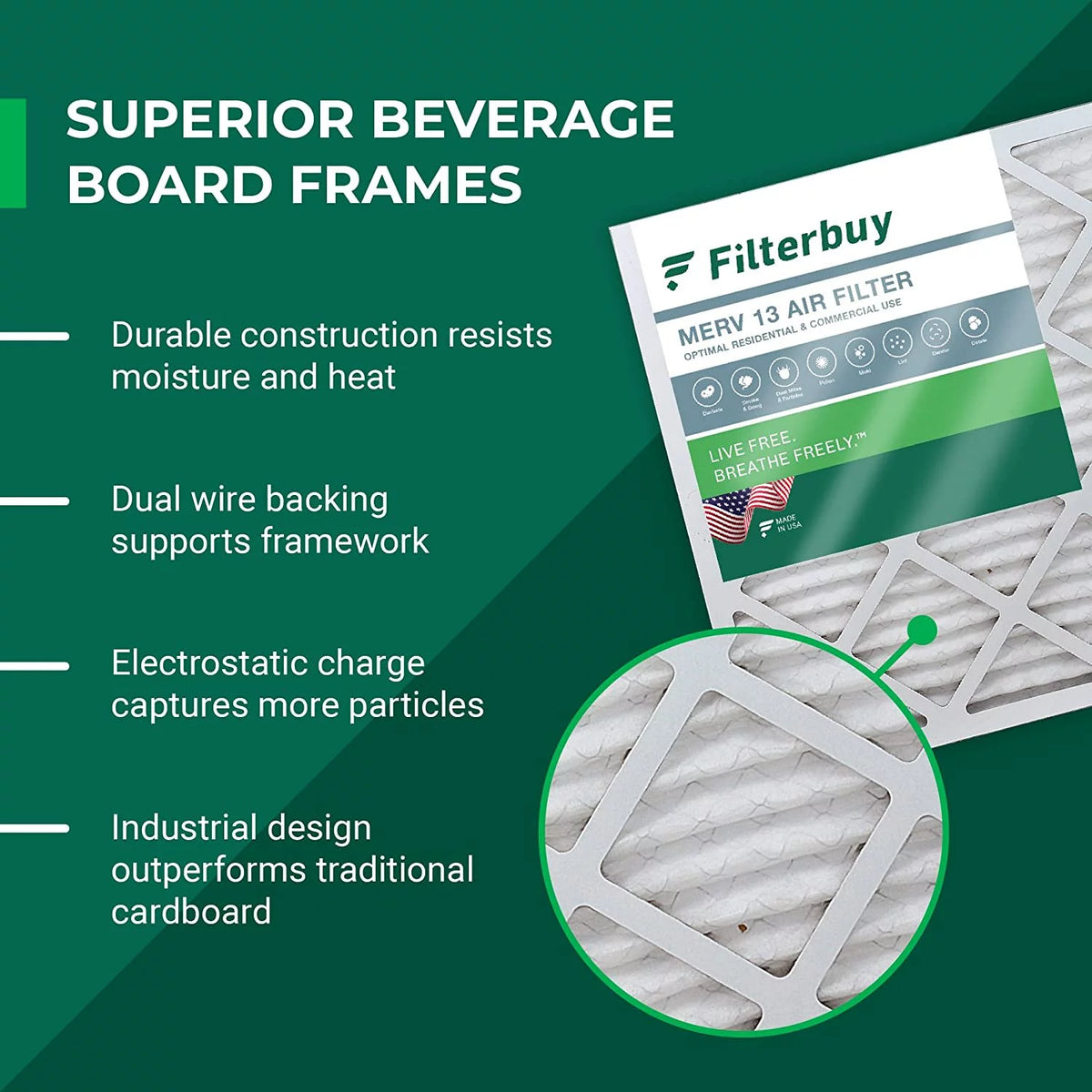 20x25x5 MERV 13 Pleated HVAC Air Filters (3-Pack) S1060
