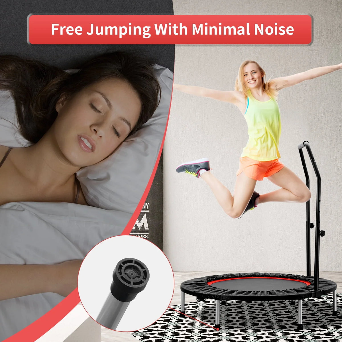 40 Mini Trampoline Rebounder with Adjustable Foam Handle H604231