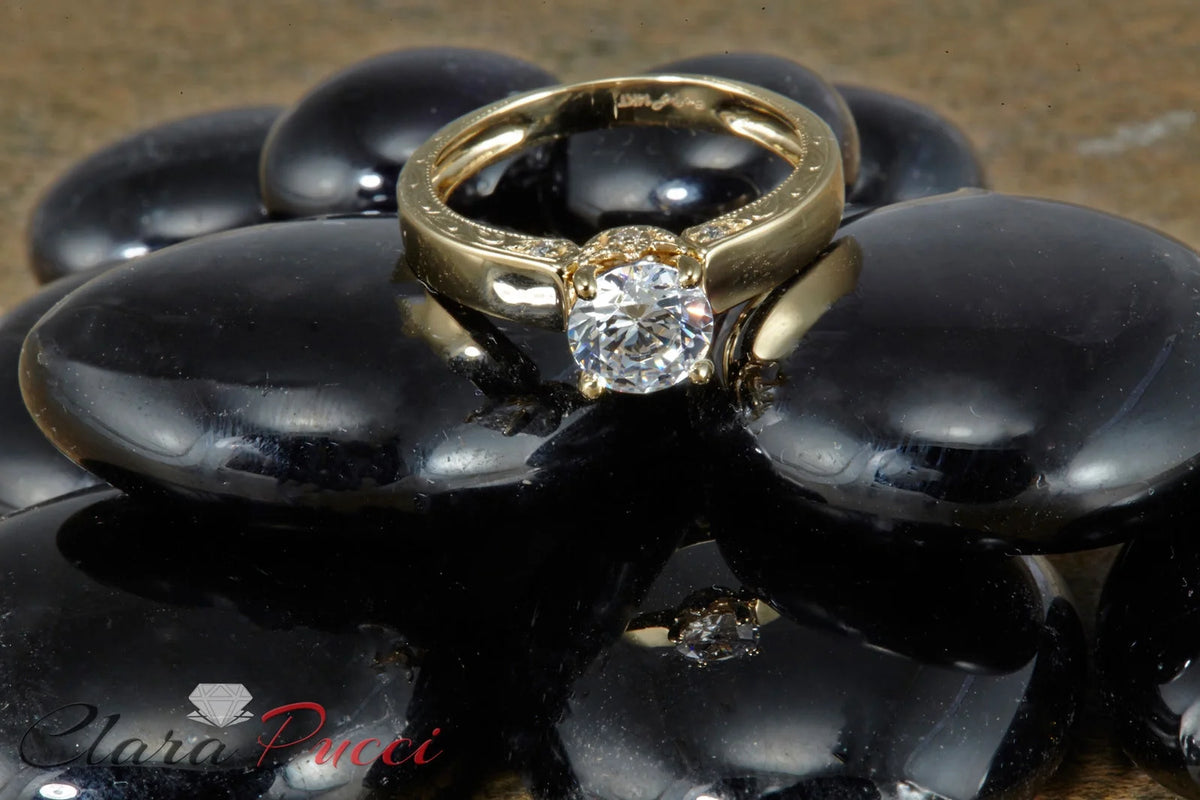 14K Yellow White Gold Solitaire Engagement Ring S28891