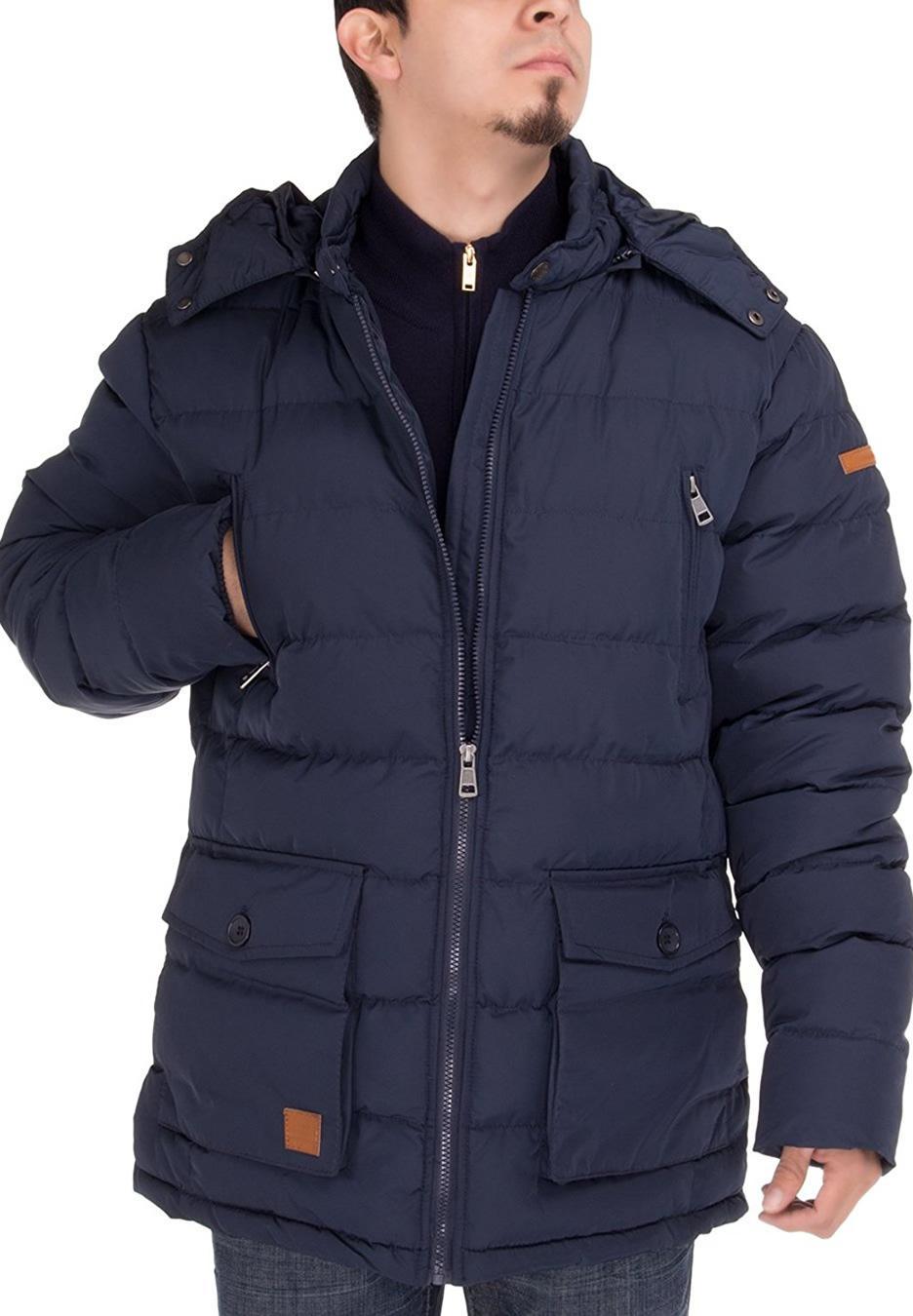 Navy Blue Thermal Padded Down Coat D2140