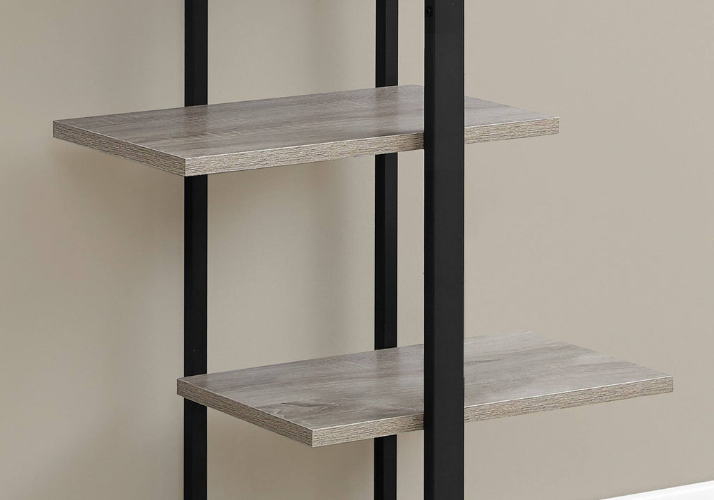 White Silver MDF Metal Bookshelf E595