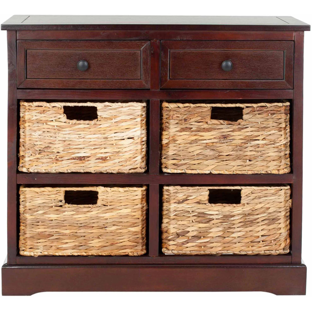 2-Drawer Storage Unit with 4 Wicker Baskets Z1388